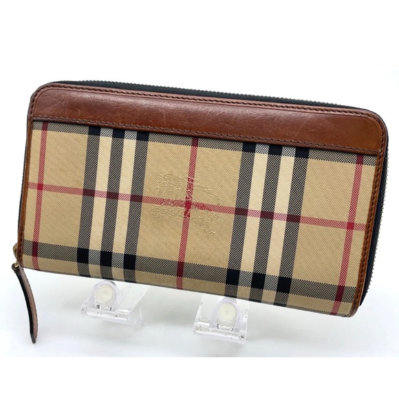 Auth Burberry Nova Check Pattern organizer Bifold Wallet W/Box/ - Picture 2 of 10